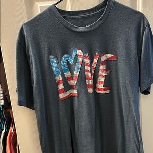 Patriotic Love Graphic Tee - Blue